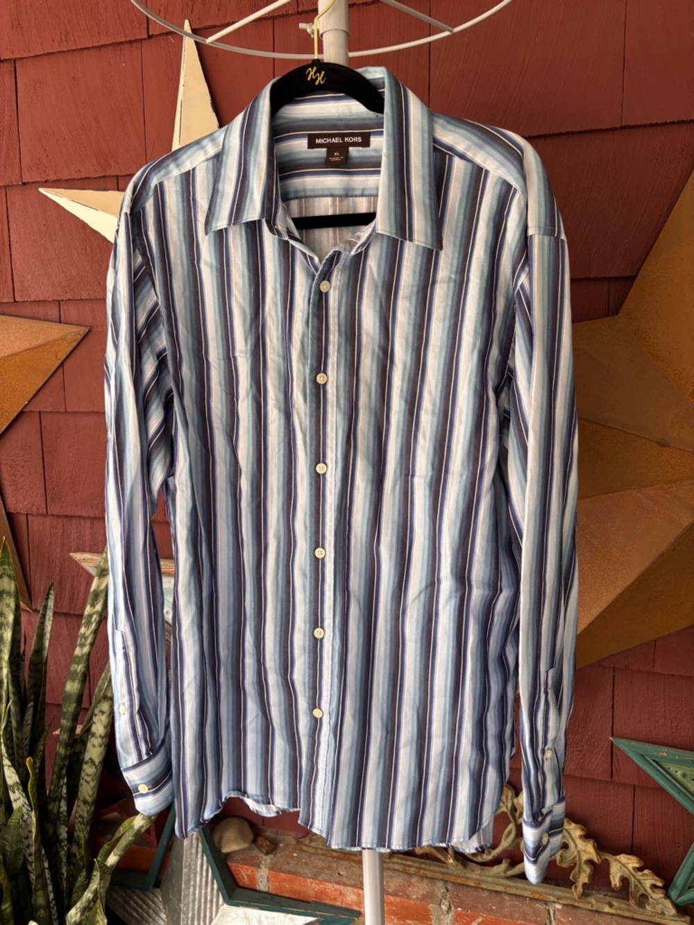 Michael Kors Multicolor Long Sleeve Dress Shirt Mens Size XL